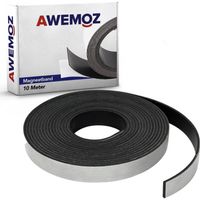 AWEMOZ Magneetband met Plakstrip - 10 Meter Lang - Magneetstrip - Magneet Tape - Magnetisch Tape - Zelfklevend - Zwart - thumbnail
