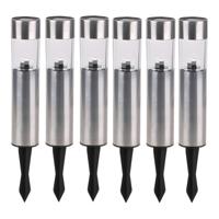 Sunnydays Tuinlampen / prikspot Solar Solento - 10x - zilver - RVS - waterbestendig - 30 cm