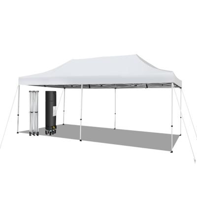 3 x 6 m Vouwpaviljoen Paviljoen met Wielen UV-Bescherming 50+ Waterdicht Stabiele Partytent Wit