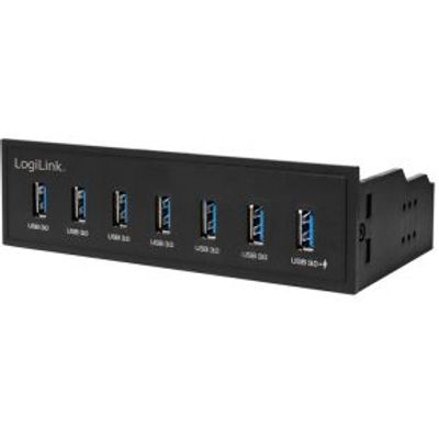 LogiLink USB HUB 3.0, 7-Port, 5,25\ intern + snellader poort