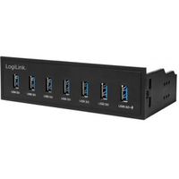 LogiLink USB HUB 3.0, 7-Port, 5,25\ intern + snellader poort LogiLink USB HUB 3.0, 7-Port, 5,25\ intern + snellader poort