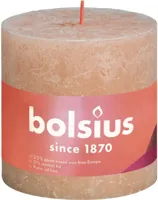 Bolsius stompkaars rustiek shine 10x10cm misty pink Bolsius stompkaars rustiek shine 10x10cm misty pink