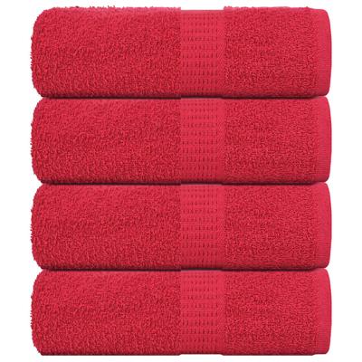 VidaXL Washandjes 4 stuks frogn rood 30x30 cm 100% katoen