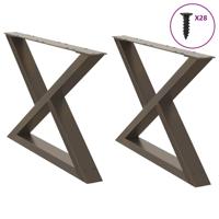 Salontafelpoten 2 st 70x(42-43,3) cm staal naturel