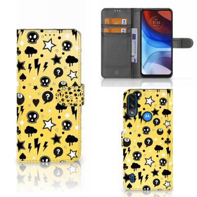 Telefoonhoesje met Naam Motorola Moto E7i Power | E7 Power Punk Geel Telefoonhoesje met Naam Motorola Moto E7i Power | E7 Power Punk Geel