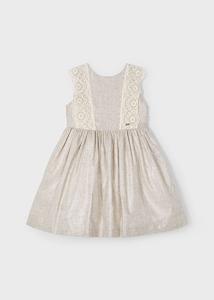 Mayoral Zomer jurk linnen meisjes - beige