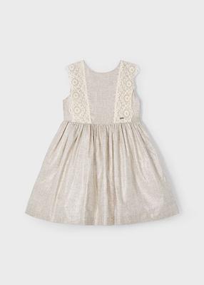 Mayoral Zomer jurk linnen meisjes - beige