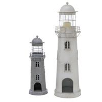 Boltze Home Lantaarn vuurtoren set 2-delig h54-75cm