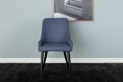 Nohr Eetkamerstoel 'Quennel' Zwart onderstel, kleur Blauw