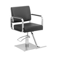 Kappersstoel met voetsteun - 50 - 66 cm - 200 kg - zwart/zilver