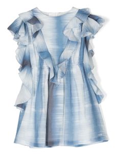 Chloé Kids robe volantée à manches longues - Bleu