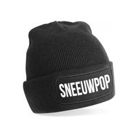 Sneeuwpop muts - unisex - one size - zwart - apres-ski muts One size  - - thumbnail