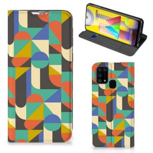 Samsung Galaxy M31 Hoesje met Magneet Funky Retro