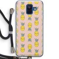 Ananas: Samsung Galaxy A6 (2018) Transparant Hoesje met koord