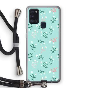 Small white flowers: Samsung Galaxy A21s Transparant Hoesje met koord