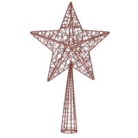Ster piek - bronskleurig - 28 cm - draad kerstpiek - kerstboompiek - kunststof
