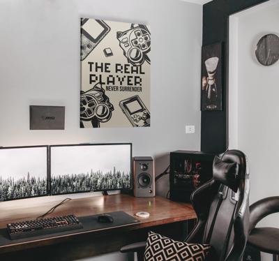 The real player canvas schilderij jongeren