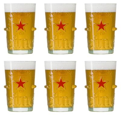 Heineken Bierglazen Silver - 250 ml - 6 stuks