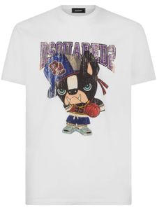 DSQUARED2 t-shirt en coton à imprimé graphique - Blanc