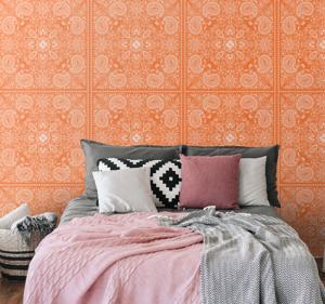 Behang Ornamentaal Paisley tegel