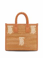 Burberry mini sac cabas Freya en raphia - Tons neutres - thumbnail