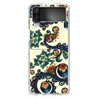 Siliconen Hoesje Samsung Galaxy Z Flip 4 Barok Flower Siliconen Hoesje Samsung Galaxy Z Flip 4 Barok Flower