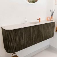 Toiletmeubel Mondiaz Joya Dlux | 123.2 cm | Meubelkleur Shadow | Faye wastafel Meli Wasbak Midden | 1 kraangat
