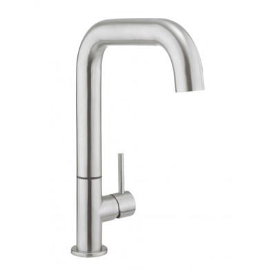Crosswater Tube eengreeps keukenkraan met draaibare vlakke uitloop geborsteld RVS TU713DS