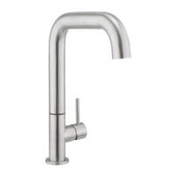 Crosswater Tube eengreeps keukenkraan met draaibare vlakke uitloop geborsteld RVS TU713DS