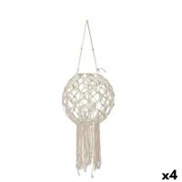 Lykta Gift Decor JC23-27414PC JC23-27414PC Wit Katoen Kristal Macramé 25 x 27 x 25 cm (4 Stuks)