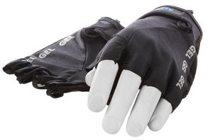 Mirage lycra handschoen maat s gel zwart korte vinger op kaart