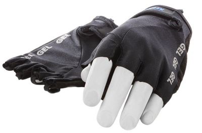 Mirage lycra handschoen maat s gel zwart korte vinger op kaart
