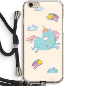 Vliegende eenhoorn: iPhone 6 / 6S Transparant Hoesje met koord