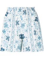 See by Chloé short à fleurs en jacquard - Bleu