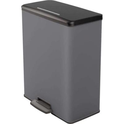 Duo Rechthoek Vuilnisbak - DECO BIN - CURVER - 52L (26+26L) - 49 x 32 x 61 cm - Antraciet