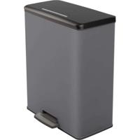 Duo Rechthoek Vuilnisbak - DECO BIN - CURVER - 52L (26+26L) - 49 x 32 x 61 cm - Antraciet