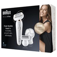 Braun Silk-épil 9 Flex 9-030 - Epilator Voor Vrouwen Met Flexibele Kop Voor Ontharen, Wit/Goud - thumbnail