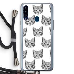 Kitten: Samsung Galaxy A20s Transparant Hoesje met koord