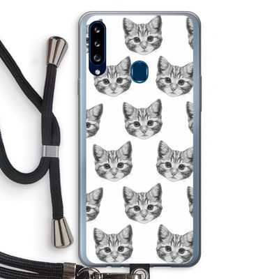 Kitten: Samsung Galaxy A20s Transparant Hoesje met koord