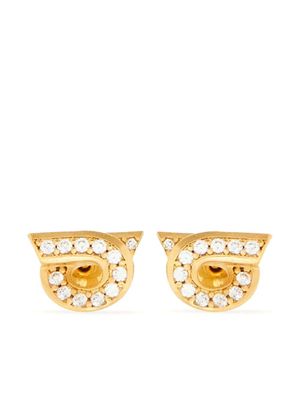 Ferragamo boucles d'oreilles Gancini à ornements strassés