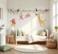 Safari jungle dieren muursticker kinderkamer