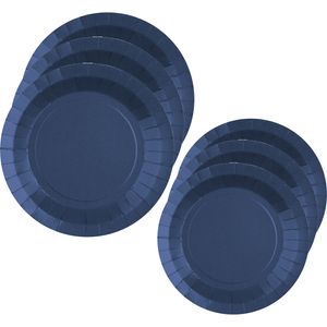 Feest/verjaardag bordjes set - 40x stuks - kobalt blauw - 17 cm en 22 cm