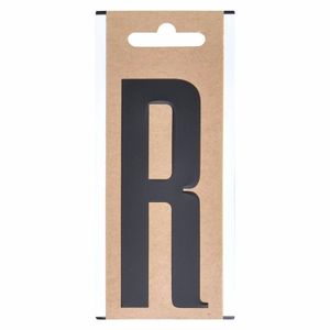 Boot sticker letter R zwart 10 cm