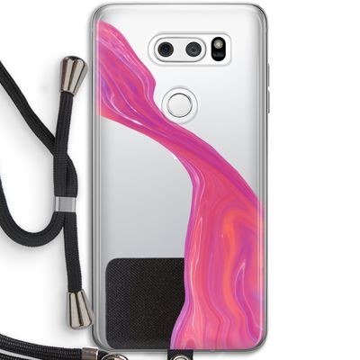 Paarse stroom: LG V30 Transparant Hoesje met koord