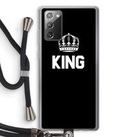 King zwart: Samsung Galaxy Note 20 / Note 20 5G Transparant Hoesje met koord King zwart: Samsung Galaxy Note 20 / Note 20 5G Transparant Hoesje met koord