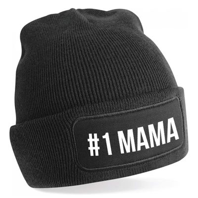 Muts nummer 1 mama zwart voor dames - Winter cadeau mama/ moeder Muts nummer 1 mama zwart voor dames - Winter cadeau mama/ moeder