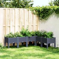 Plantenbak met poten 160x120x42 cm polypropeen blauwgrijs