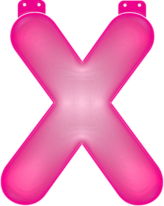 Opblaasbare letter X roze   -