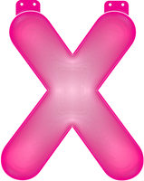 Opblaasbare letter X roze   -