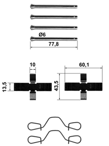 Accessoireset, schijfremblok ATE, u.a. für Audi, VW